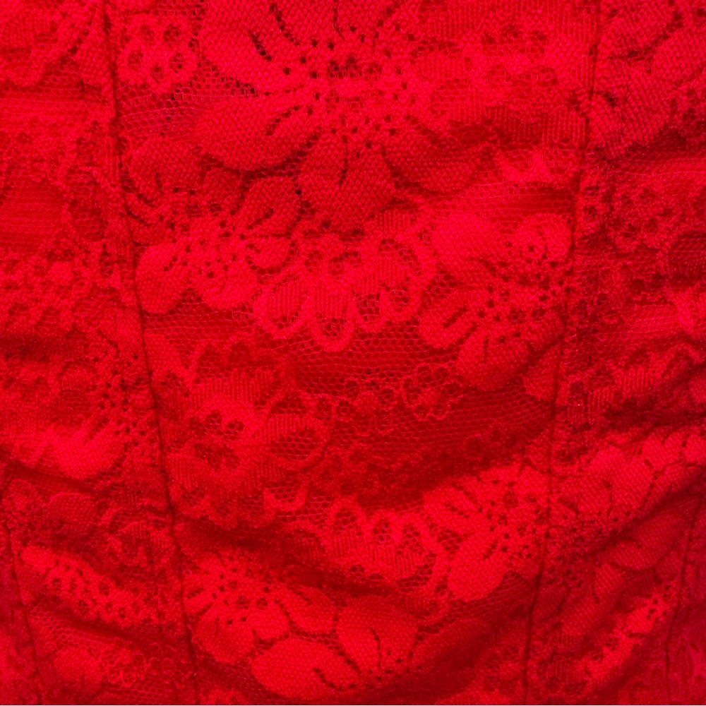 NWT PiNK Victoria’s Secret The Cinched Corset Red Lace Bralette Tank Top Cami L - Picture 7 of 8